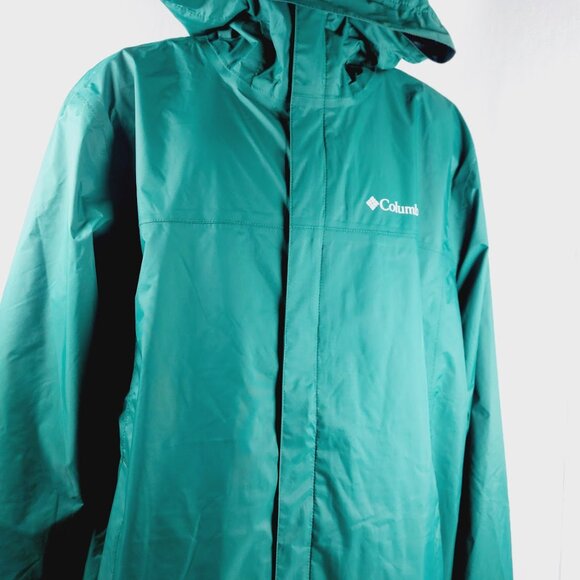 Columbia Men's Green Watertight Li Hooded Outdoor Rain Windbreaker Jacket Sz L - Picture 6 of 15